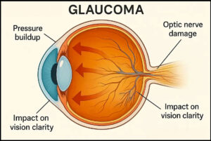 Glaucoma Medical Illustration to answer am i at risk for glaucoma at Vantage Eye Center
