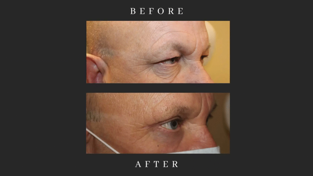 Before and after image of on of Dr. Bidar's patient's.
