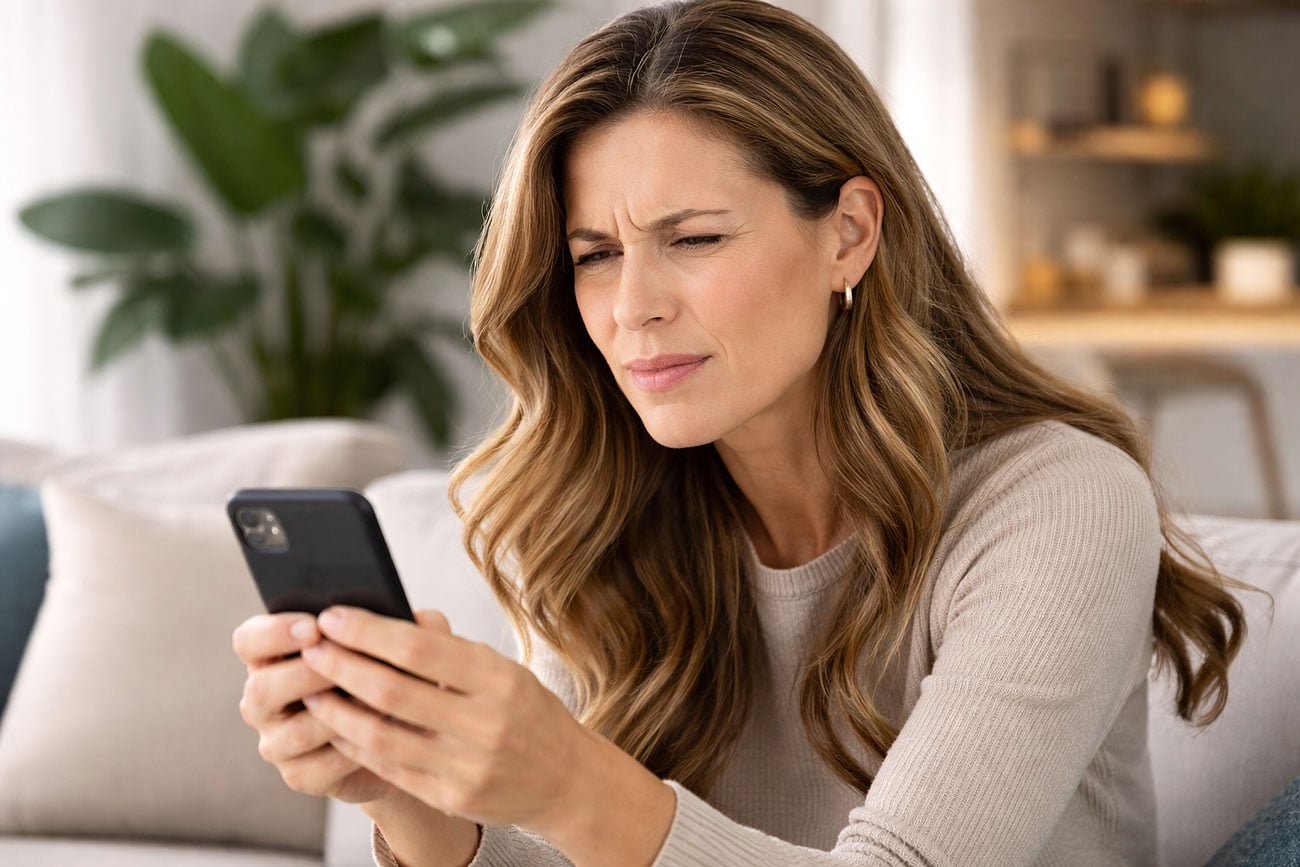 45 year old woman wondering if Is squinting bad for your eyes? Learn more at Vantage Eye Center.