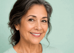 Senior woman with Crow's feet wrinkles are not removed with eyelid surgery at Vantage Eye Center.